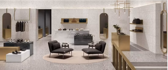 Azulejos de terrazo de diseño de tienda de marca de lujo para decoración interior y exterior