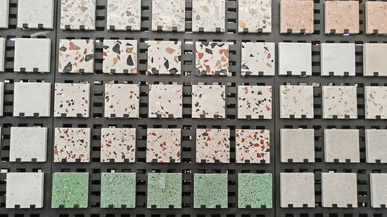 Terrazo de piedra de mármol artificial para baldosas de suelo, baldosas de pared, encimeras de cocina, encimeras de mesa, interiores y exteriores.